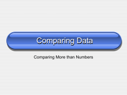Comparing more than numbers