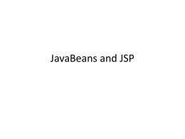 JavaBeans and JSP