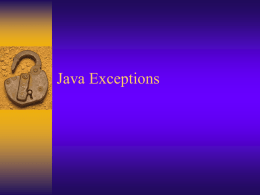 Exceptions - People.cs.uchicago.edu