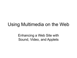 Using Multimedia on the Web