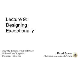 Lecture 9 - University of Virginia, Department of Computer Science