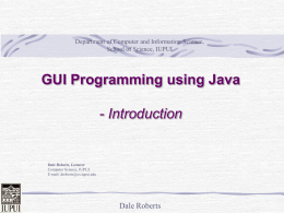 Java GUI Intro - Department of Computer and Information Science