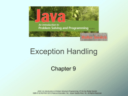 Chapter 9 Exception Handling