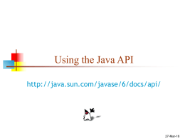 Using the Java API
