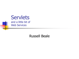 Servlets and Web Services