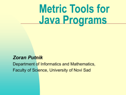 Metric Tools for Java - Institut für Informatik
