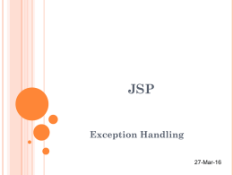 JSP Exception Handling