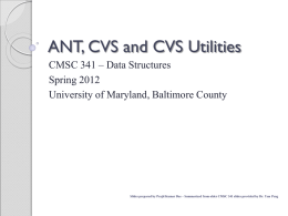 Slides for ANT, CVS, and Project Submission
