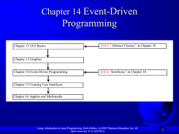Chapter 14, Event Driven Programming