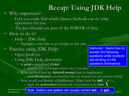 Review -- Using JDK Help to learn about a class - Rose