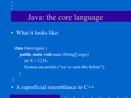 Java: the core language