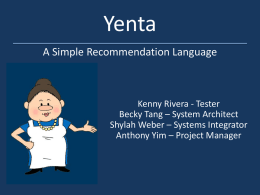 Yenta: a simple recommendation language