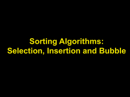 Sorting Algorithms I