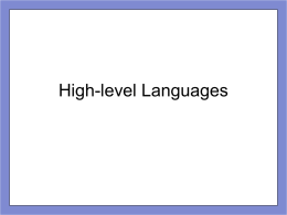 High-level Languages