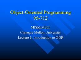 Object-Oriented Programming - Carnegie Mellon University