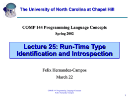 Lecture 25 - University of North Carolina at Chapel Hill