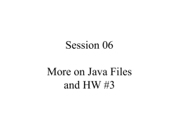 on Java Filesand HW #3