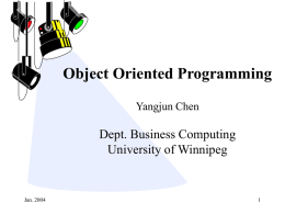 OOP - The University of Winnipeg