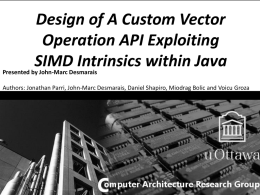Design of A Custom Vector Operation API Exploiting SIMD Intrinsics