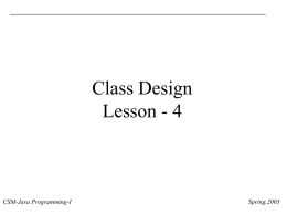 CSM-Java Programming-I Lesson-1