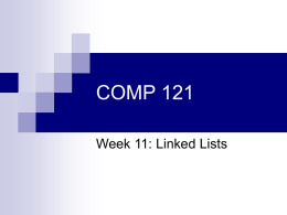 COMP 121 Week 11