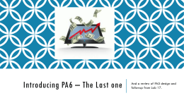 Introducing PA6 – The Last one