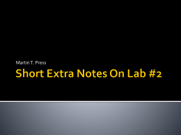 Extra Notes Lab #2