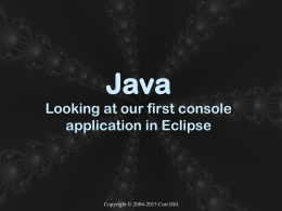 Creating Java console programs with Eclipse