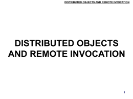distributed objects and remote invocation