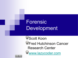 Forensic Development