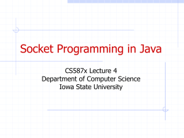 Java Socket - Department of Computer Science
