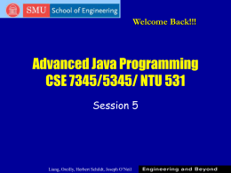 Advanced Java Programming CSE 7345 / NTU 538N
