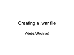Creating a .war file
