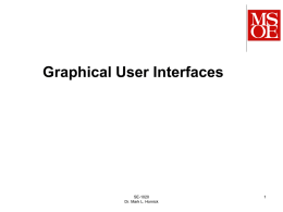 Intro to Graphical User Interfaces