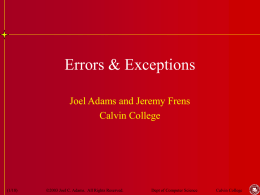 07.Exceptions - Calvin College
