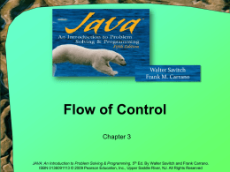 Chapter 3 Flow of Control