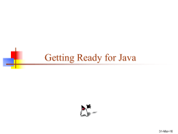 Getting Ready for Java