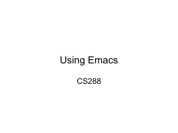 Using Emacs