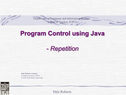 Java Program Control Repetition - Department of Computer and