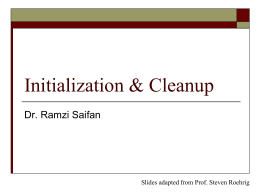 Initializtion And Cleanup