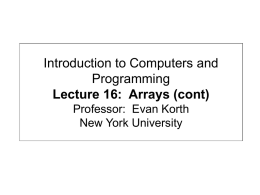 Arrays - New York University