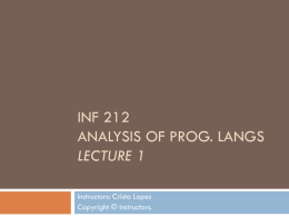 INF 141 Latent Semantic Analysis and Indexing