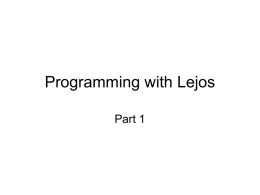 Programming with Lejos, part 1