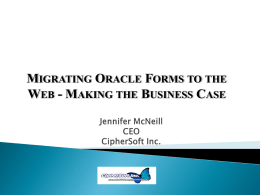 Migrating Oracle Forms to the Web
