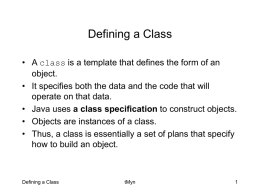 Defining a Class