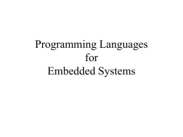 Programming Languages for Embedded Systems