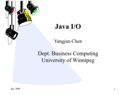 IO-stream - The University of Winnipeg
