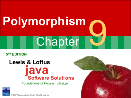 Chapter 9 – Polymorphism