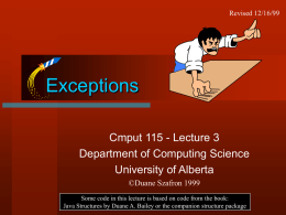 Exception - Department of Computing Science