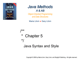 Java Syntax and Style